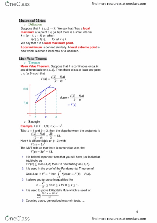 MATH1151 Chapter Notes - Chapter 3: Uch, Indeterminate Form, Minimax thumbnail