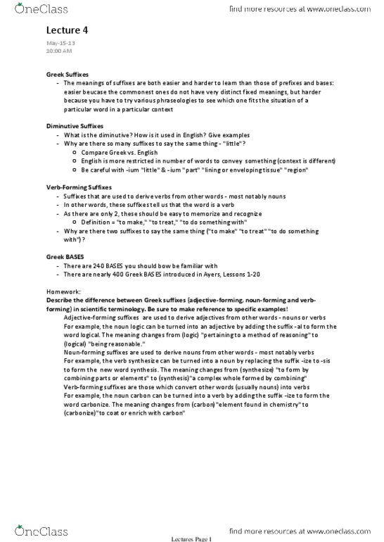 CLA201H5 Lecture Notes - Lecture 4: English Language In England thumbnail