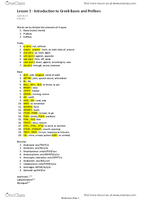 CLA201H5 Chapter Notes -Stol, Anamorphosis, Myriapoda thumbnail