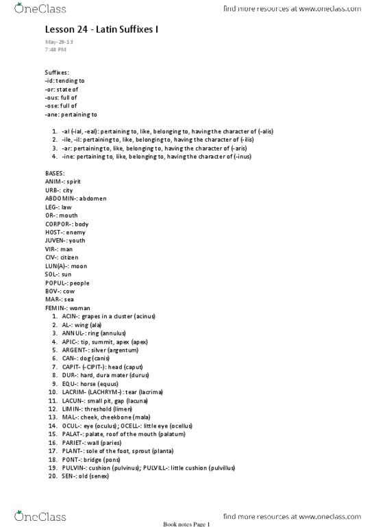 CLA201H5 Chapter Notes -Acinus, Pulvinus, Dura Mater thumbnail