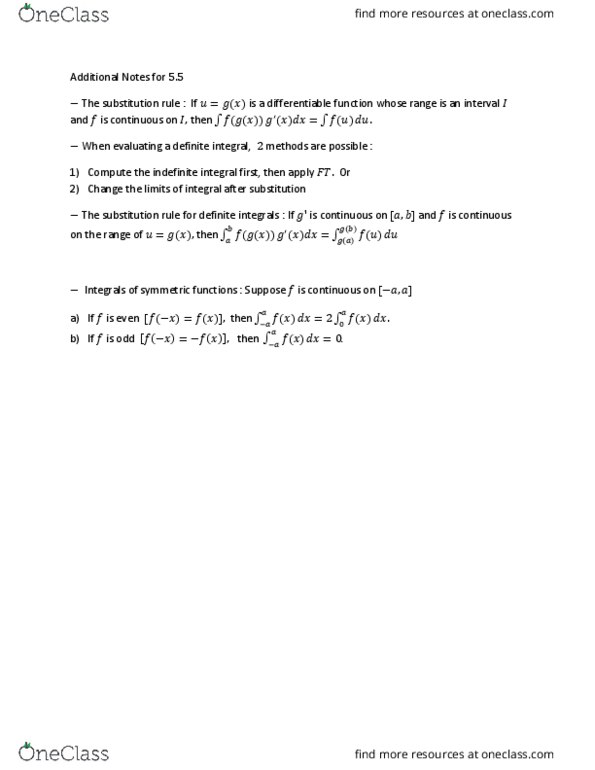 MAT136H1 Chapter Notes - Chapter 5.5: Differentiable Function thumbnail
