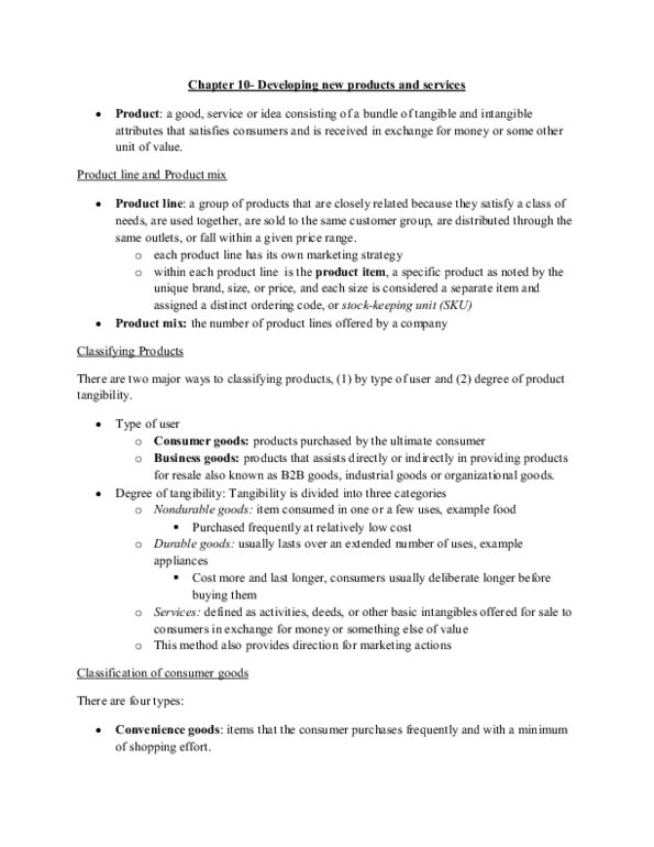 MKT 100 Chapter : weekly lecture, week number is on the name of the document thumbnail