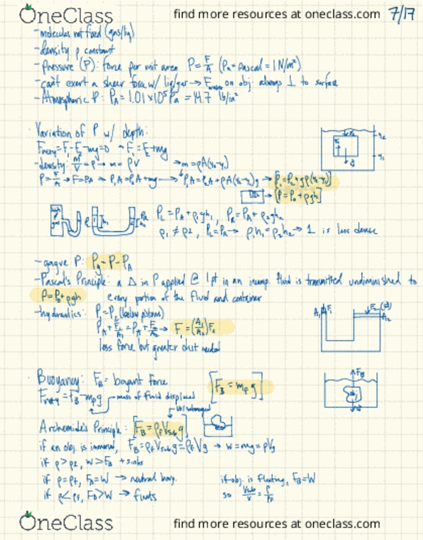 PHYSICS 8A Lecture Notes - Lecture 15: Buoyancy thumbnail