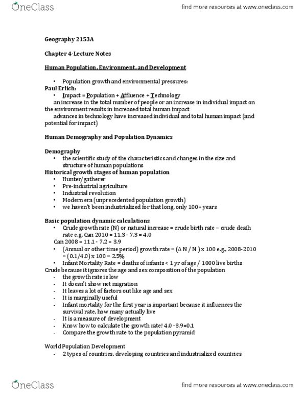 Geography 2153A/B Chapter Notes - Chapter 4: Financial Independence, Millennium Development Goals, Human Capital Flight thumbnail