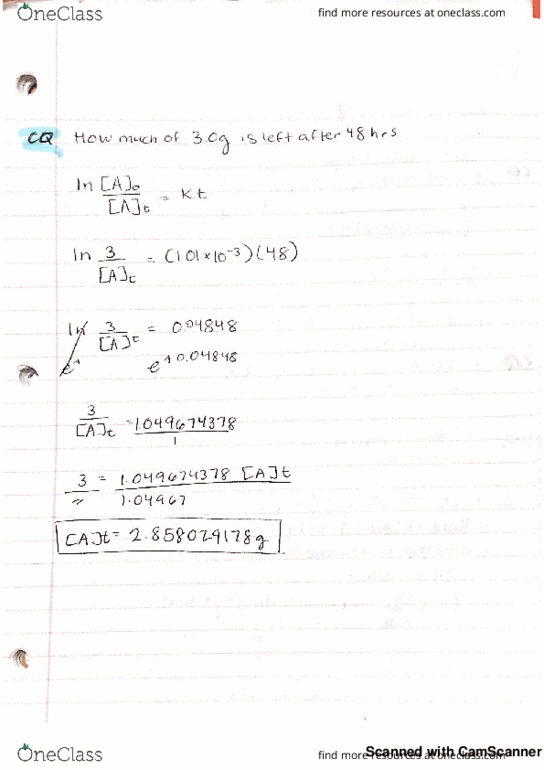 CHM 2046 Lecture 8: second order reaction practice thumbnail