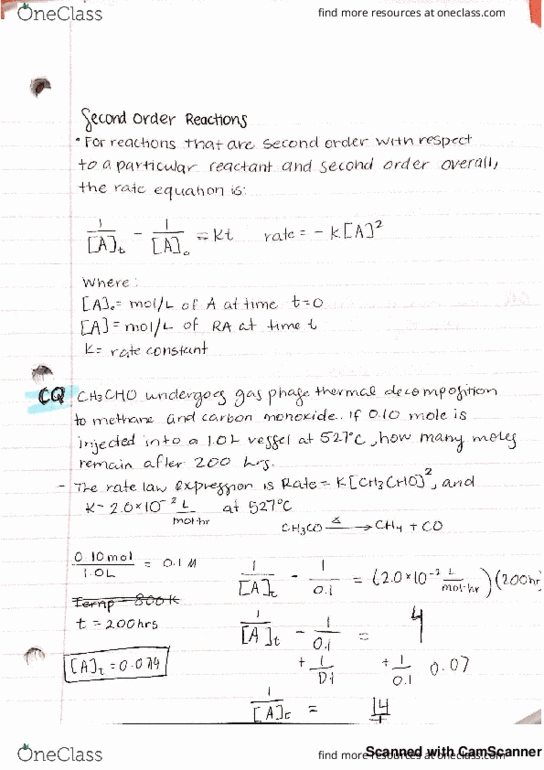 CHM 2046 Lecture 7: second order reactions thumbnail
