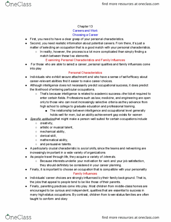 PSY 103 Lecture Notes - Lecture 13: Job Satisfaction, Underemployment, Job Sharing thumbnail