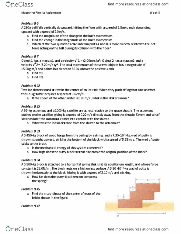 PSYCH211 Lecture Notes - Lecture 8: Net Force, Putty thumbnail