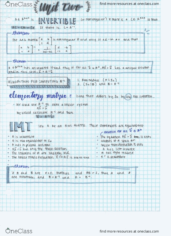 MATH 1554 Midterm: unit 2 - OneClass