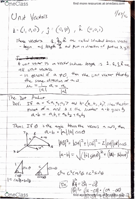 MATH 252 Lecture 1: Math 252 Lecture 1 Unit Vectors thumbnail