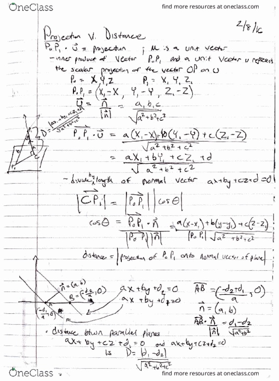 MATH 252 Lecture 5: Math 252 Lecture 5 Projection v Distance, Area and Volume thumbnail