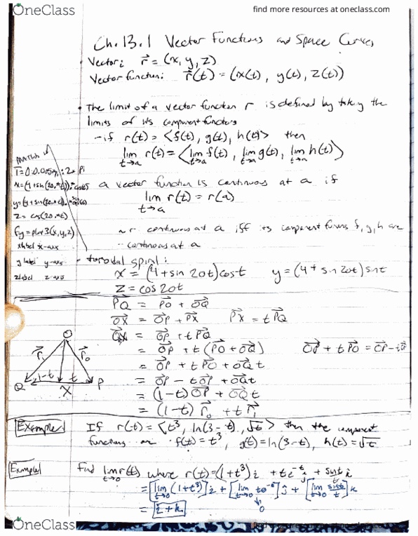 MATH 252 Chapter Notes - Chapter 13.1: Urk thumbnail