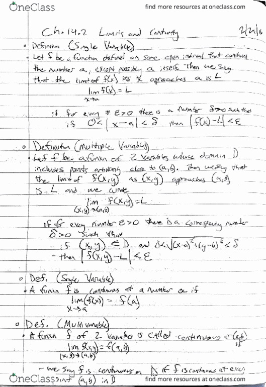 MATH 252 Chapter 14.2: Math 252 Textbook Note Ch 14.2 thumbnail