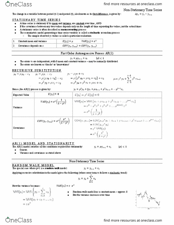 ECOM30001 Lecture Notes - Lecture 13: Time Series, Autocorrelation, Cointegration thumbnail