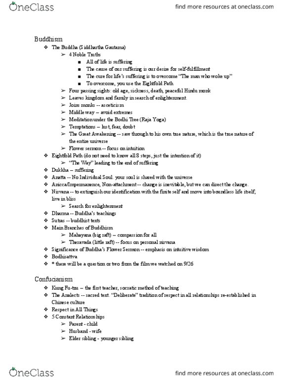 RELS 108 Lecture Notes - Lecture 4: Anatta, Socratic Method, Flower Sermon thumbnail
