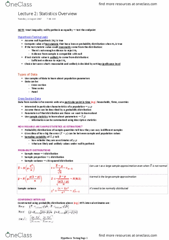 ECON20003 Lecture Notes - Lecture 2: Standard Deviation, Eviews, Descriptive Statistics thumbnail