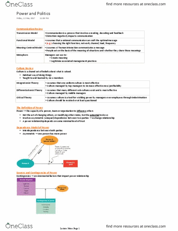 MGMT20001 Lecture Notes - Lecture 10: Centrality, Job Satisfaction thumbnail