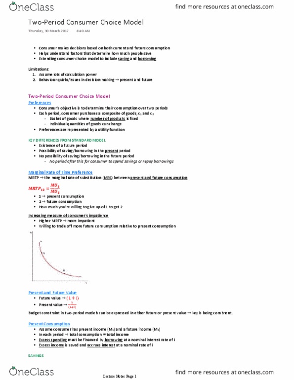 ECON20002 Lecture Notes - Lecture 7: Utility, Nominal Interest Rate, Demand Curve thumbnail