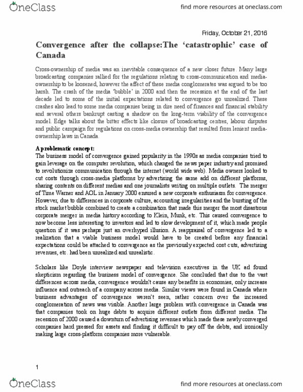CS101 Chapter Notes - Chapter 2: Early 2000S Recession, World Trade Organization, Quebecor Media thumbnail