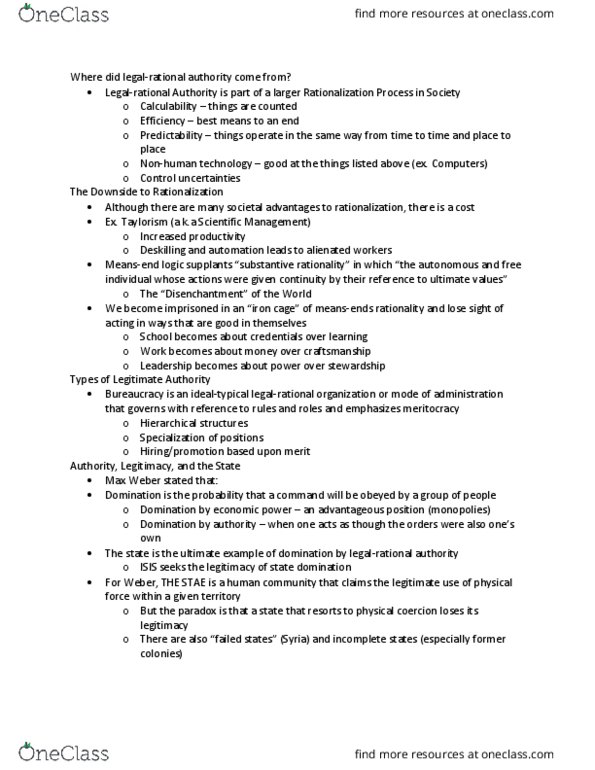 SOCIOL 110 Lecture Notes - Lecture 6: Deskilling, Scientific Management, Hard Power thumbnail