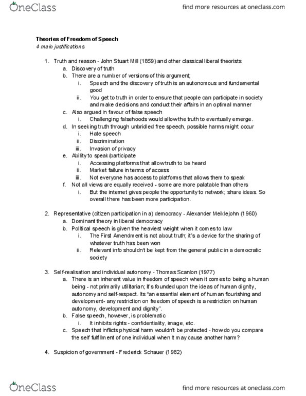 BLAW10002 Lecture Notes - Lecture 3: All England Law Reports, Market Failure, Liberal Democracy thumbnail