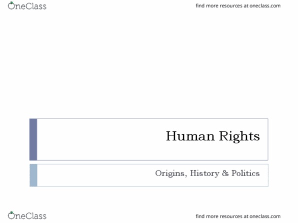 INTS10001 Lecture Notes - Lecture 9: United Nations General Assembly, Universal Declaration Of Human Rights, European Social Charter thumbnail