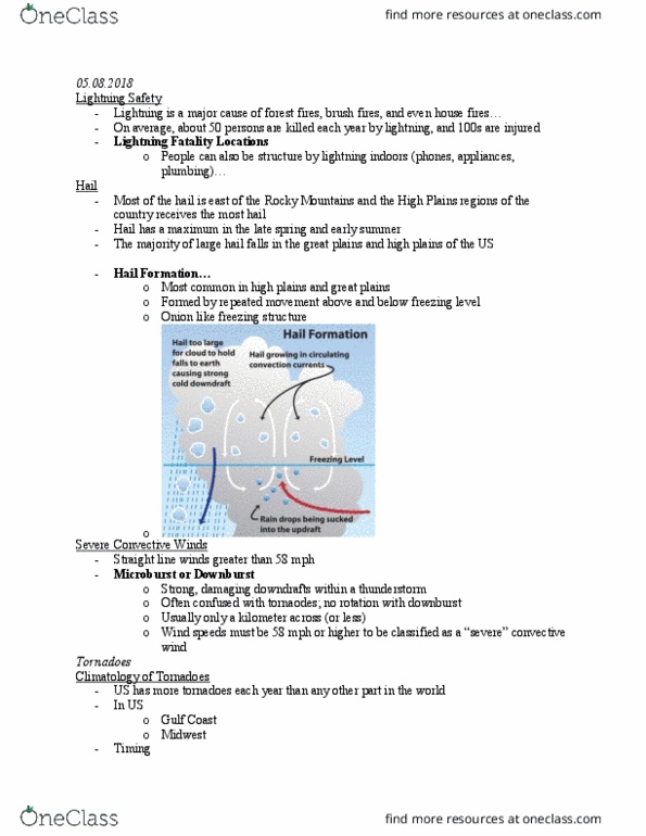 GEOG220 Lecture Notes - Lecture 24: Lightning, Thunderstorm, Microburst thumbnail