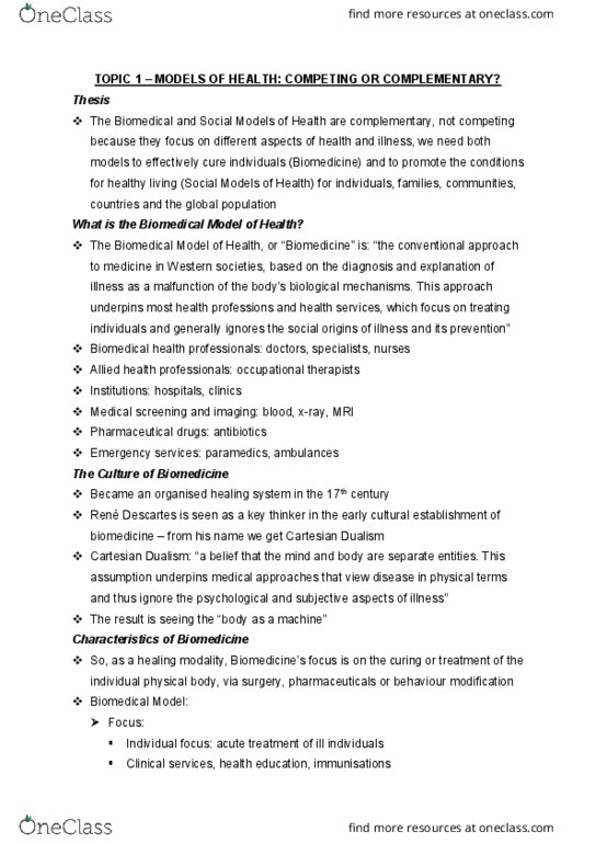 NURS1003 Lecture Notes - Lecture 2: Institute For Operations Research And The Management Sciences, Built Environment, Coronary Artery Disease thumbnail