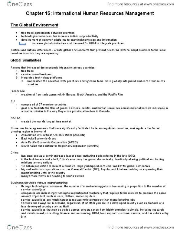 ADMS 2600 Chapter Notes - Chapter 15: International Confederation Of Free Trade Unions, Leadership Development, Capitalism thumbnail