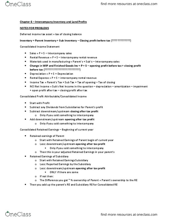 BU487 Chapter Notes - Chapter 6: Finished Good, Income Statement, Deferred Income thumbnail