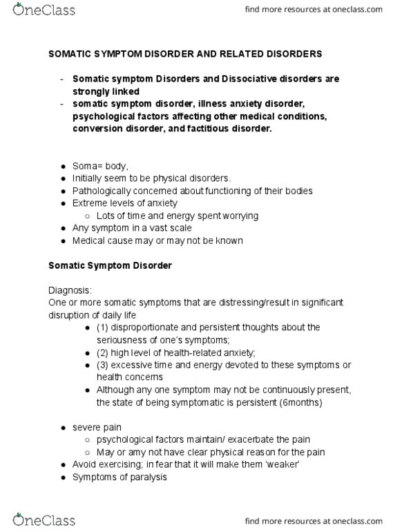PSYC 100 Chapter Notes - Chapter 1: Stroop Effect, Somatic Symptom Disorder, Anxiety Disorder thumbnail