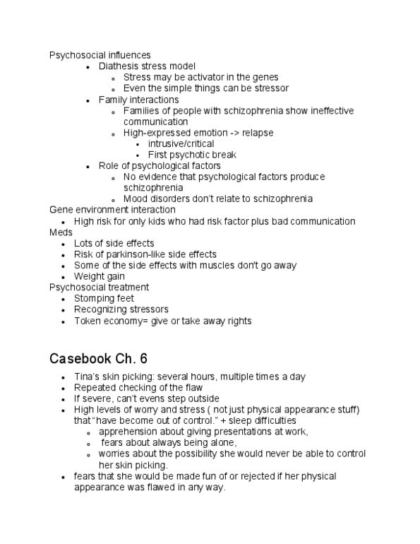 PSYC 100 Lecture Notes - Lecture 31: Token Economy, Weight Gain, Psychotic Break thumbnail