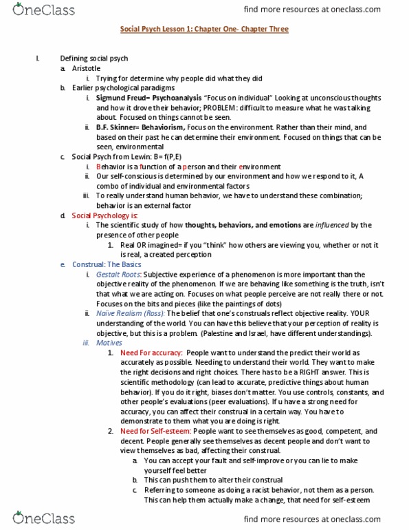 PSYC 2600 Lecture Notes - Lecture 1: Hot Sauce, American Psychological Association, Social Cognition thumbnail