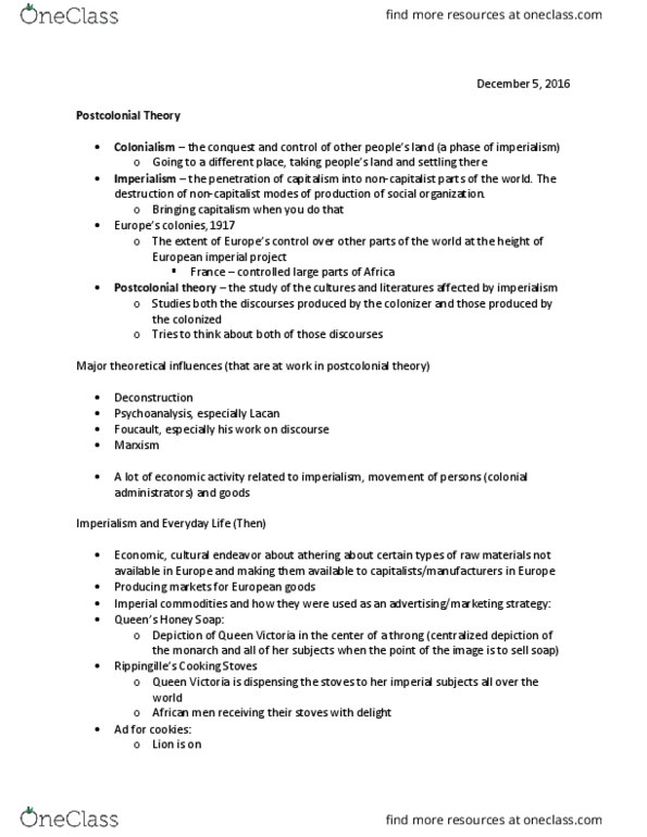 Media, Information and Technoculture 2200F/G Lecture Notes - Lecture 9: Thesis Statement, Jacques Lacan, Signify thumbnail