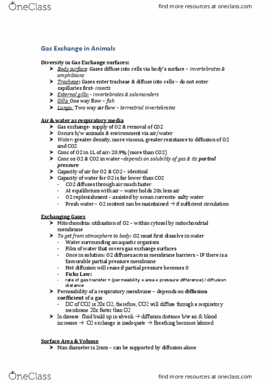 BIOL10004 Lecture Notes - Lecture 15: Hemolymph, Pneumothorax, Surface Tension thumbnail