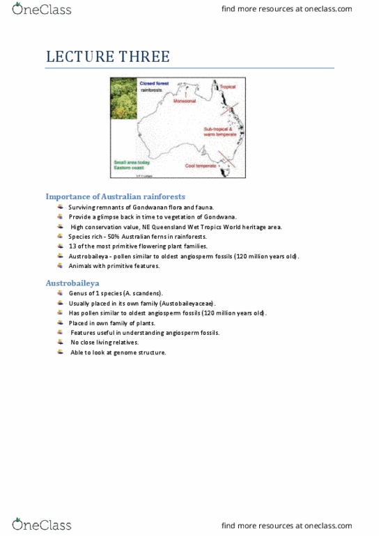 BIOL10001 Lecture Notes - Lecture 3: Wallacea, Atherton Tableland, Wallace Line thumbnail