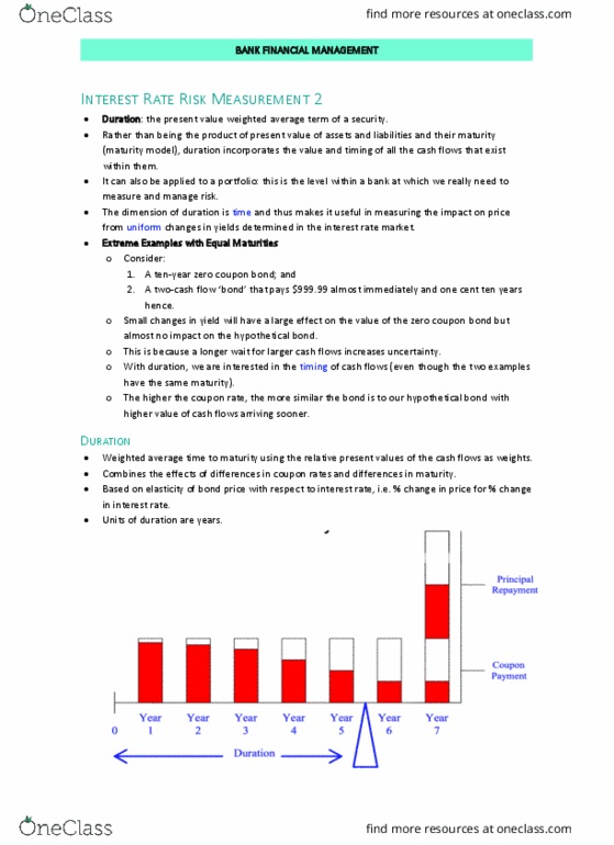 BANK3011 Lecture Notes - Lecture 3: Cash Flow, Yield Curve, Weighted Arithmetic Mean thumbnail