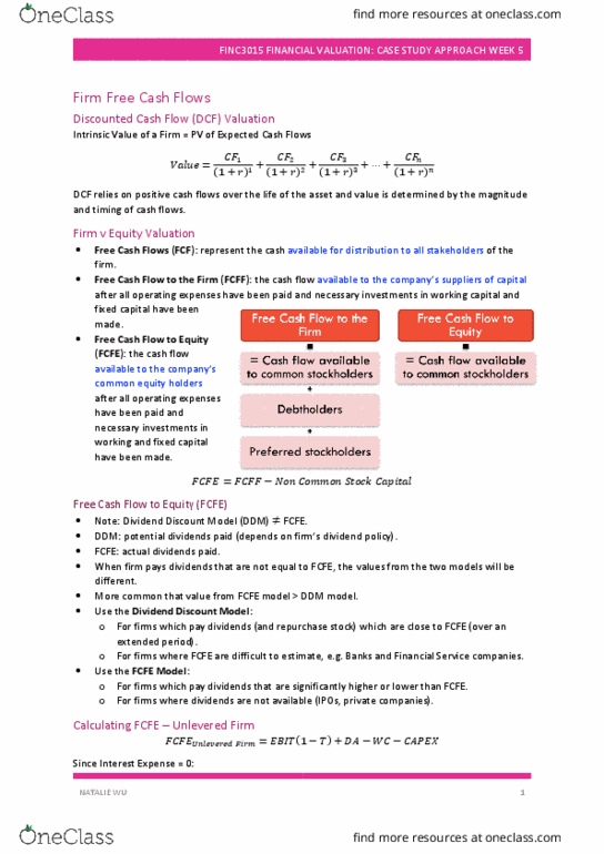 FINC3015 Lecture Notes - Lecture 5: Net Income, Fixed Capital, Market Power thumbnail