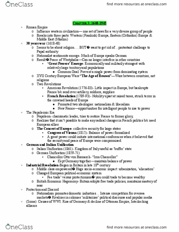 CAS IR 271 Chapter Notes - Chapter 3-4: Economic Collapse, Reagan Doctrine, Arms Control thumbnail