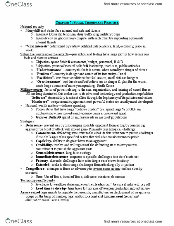 CAS IR 271 Chapter Notes - Chapter 7-8: Lead Time, Missile Technology Control Regime, National Wealth thumbnail