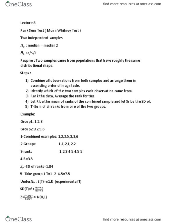 STAT 2215Q Lecture Notes - Lecture 1: Test Statistic, Grou, Asthma thumbnail