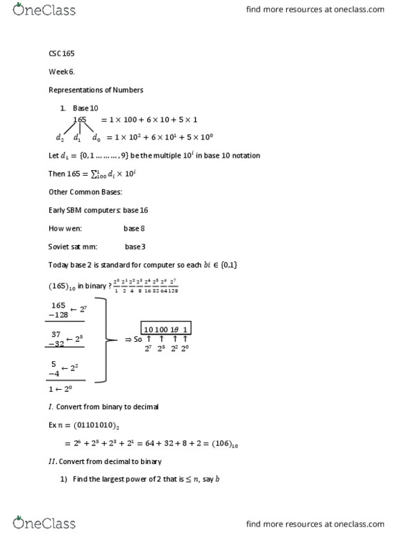 CSC165H1 Lecture Notes - Lecture 1: Hexadecimal, Mathematical Induction thumbnail