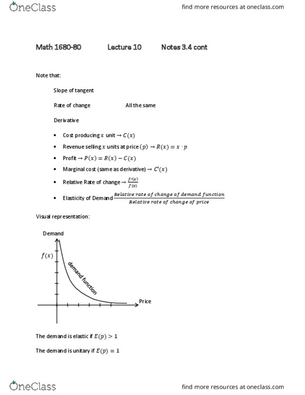 MATH 1680 Lecture Notes - Lecture 1: Marginal Cost thumbnail