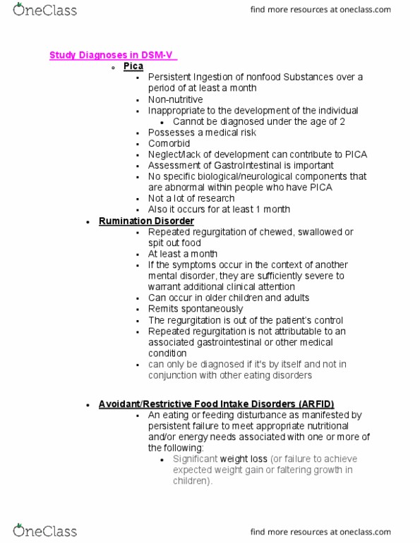 PSYC 134 Lecture Notes - Lecture 2: Dsm-5, Mental Disorder, Eating Disorder thumbnail