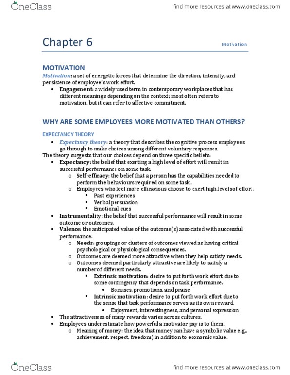 ADM 2336 Chapter Notes - Chapter 6: Profit Sharing, Educational Equity, Merit Pay thumbnail