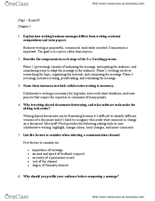 ECON 247 Lecture Notes - Lecture 1: Collaborative Writing, Jargon, Microsoft Word thumbnail