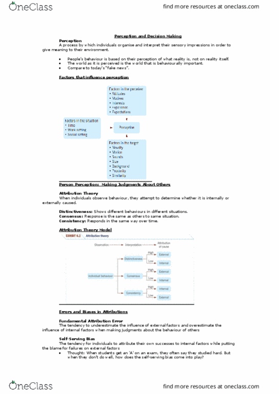 MGTS1601 Lecture Notes - Lecture 6: Randomness, Stereotype, Decision-Making thumbnail