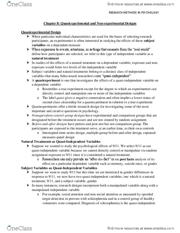 PSYB01H3 Chapter Notes - Chapter 8: Cognitive Psychology, Selection Bias, Longitudinal Study thumbnail