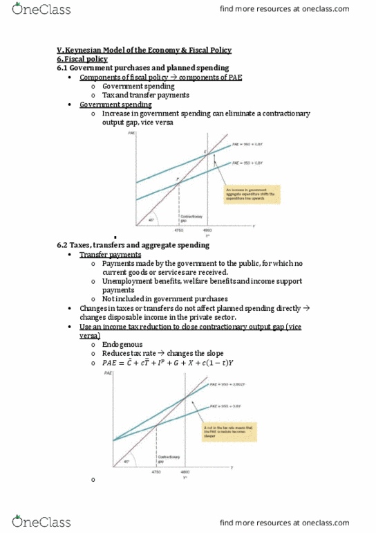 ECON10003 Chapter Notes - Chapter 6: Government Spending, Population Ageing, Fiscal Policy thumbnail