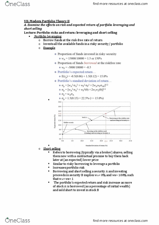 FNCE10002 Lecture Notes - Lecture 7: Risk Premium, Modern Portfolio Theory, Standard Deviation thumbnail